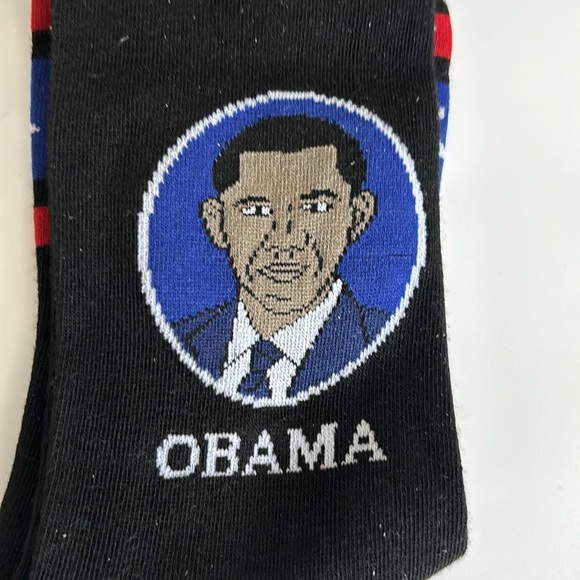 President Barack Obama Hope Change Men's Size 6-12 Crazy Socks New in Packaging - Picture 2 of 4